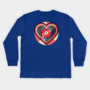 Love Peace and Vinyl Records Kids Long Sleeve T-Shirt